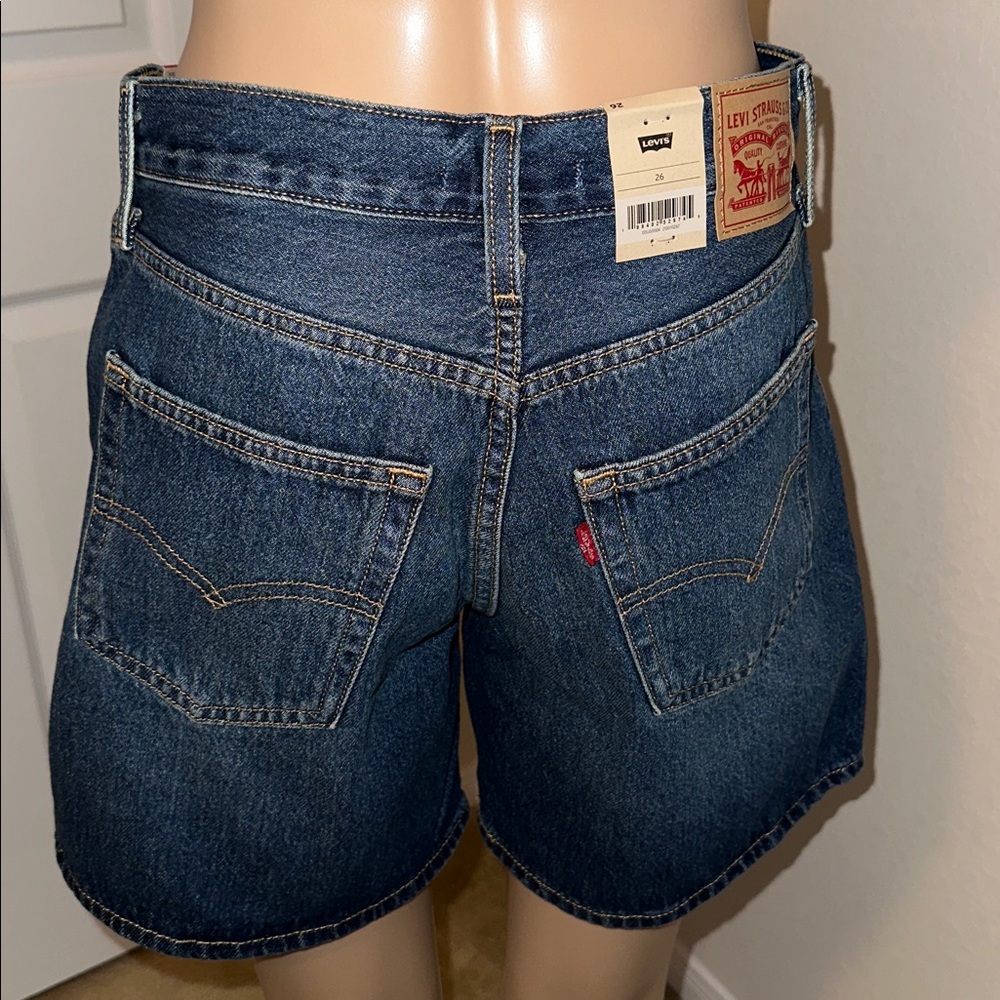 Levi's Dark Blue Denim Shorts with Tags Size 26 - Picture 4 of 16